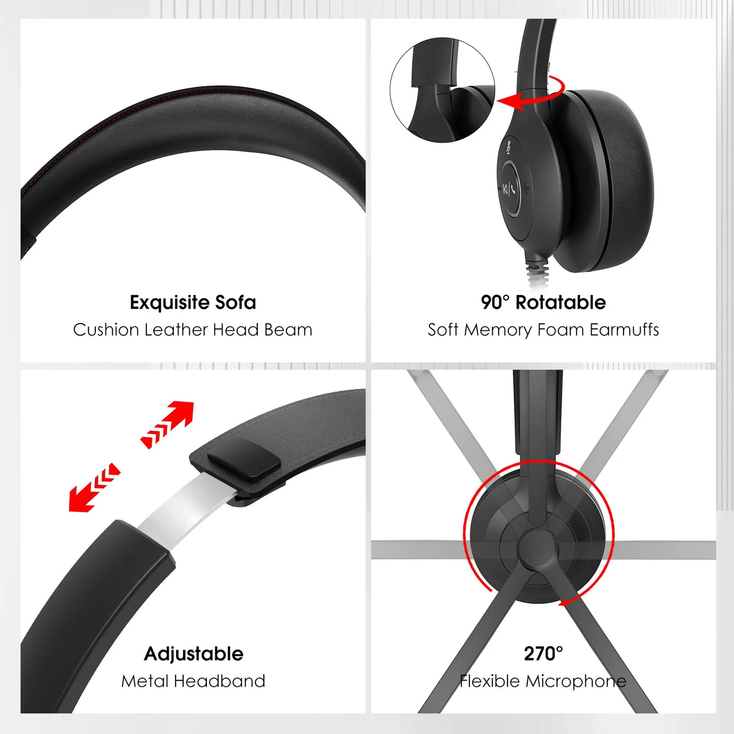 ONIKUMA X37 callcenter headset zwart bedraad