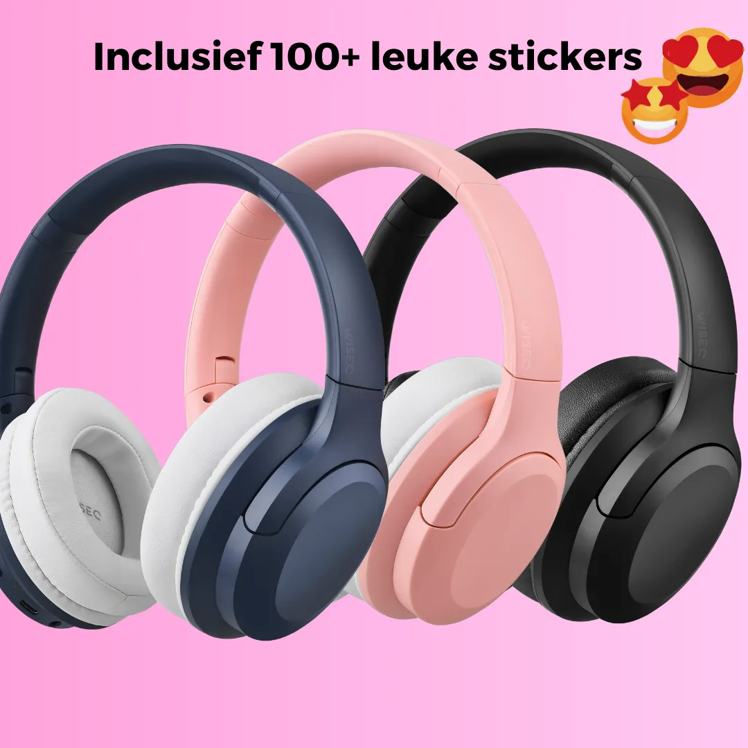 WISEQ Kids ANC kinderkoptelefoon roze noise cancelling