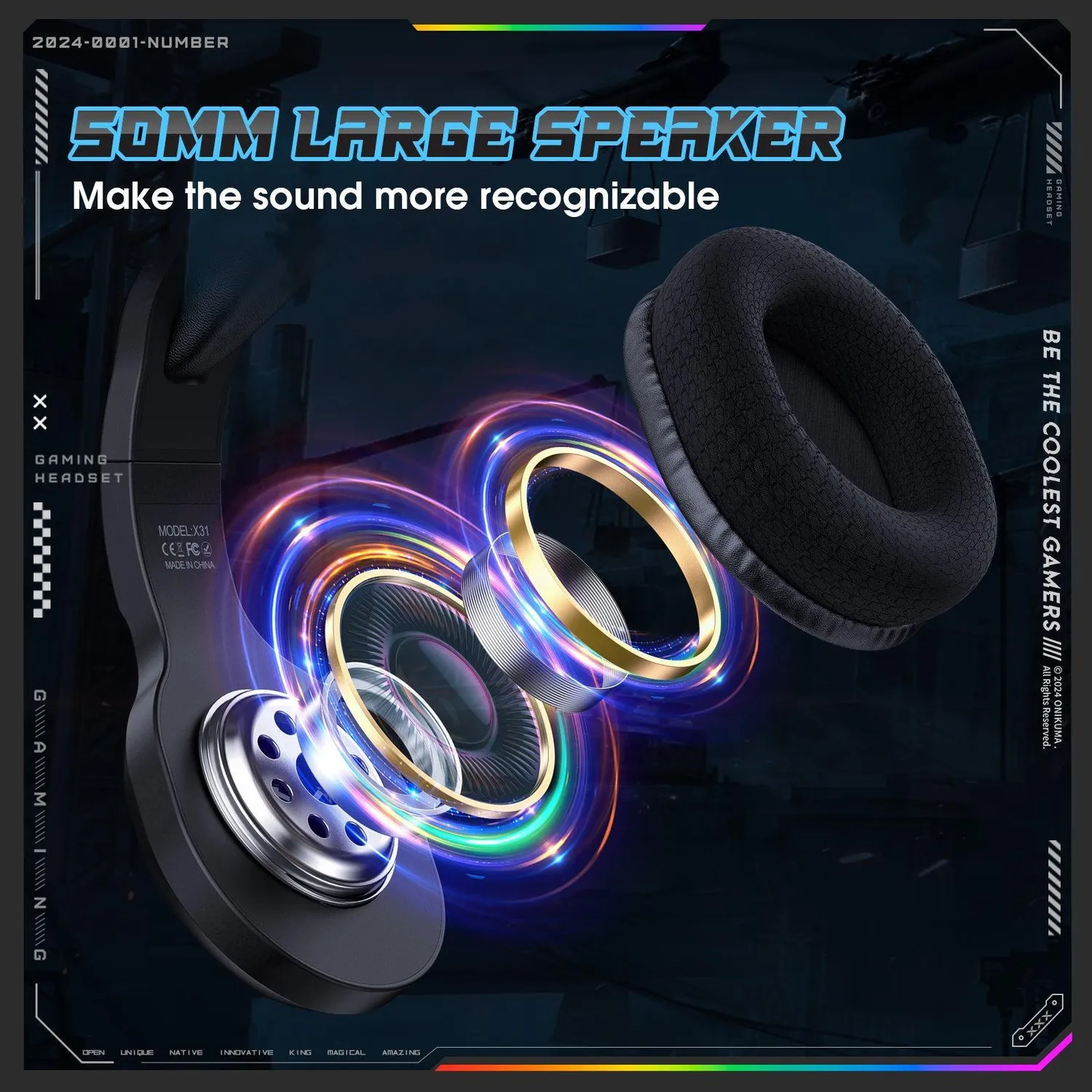 ONIKUMA X31 gaming headset zwart met microfoon