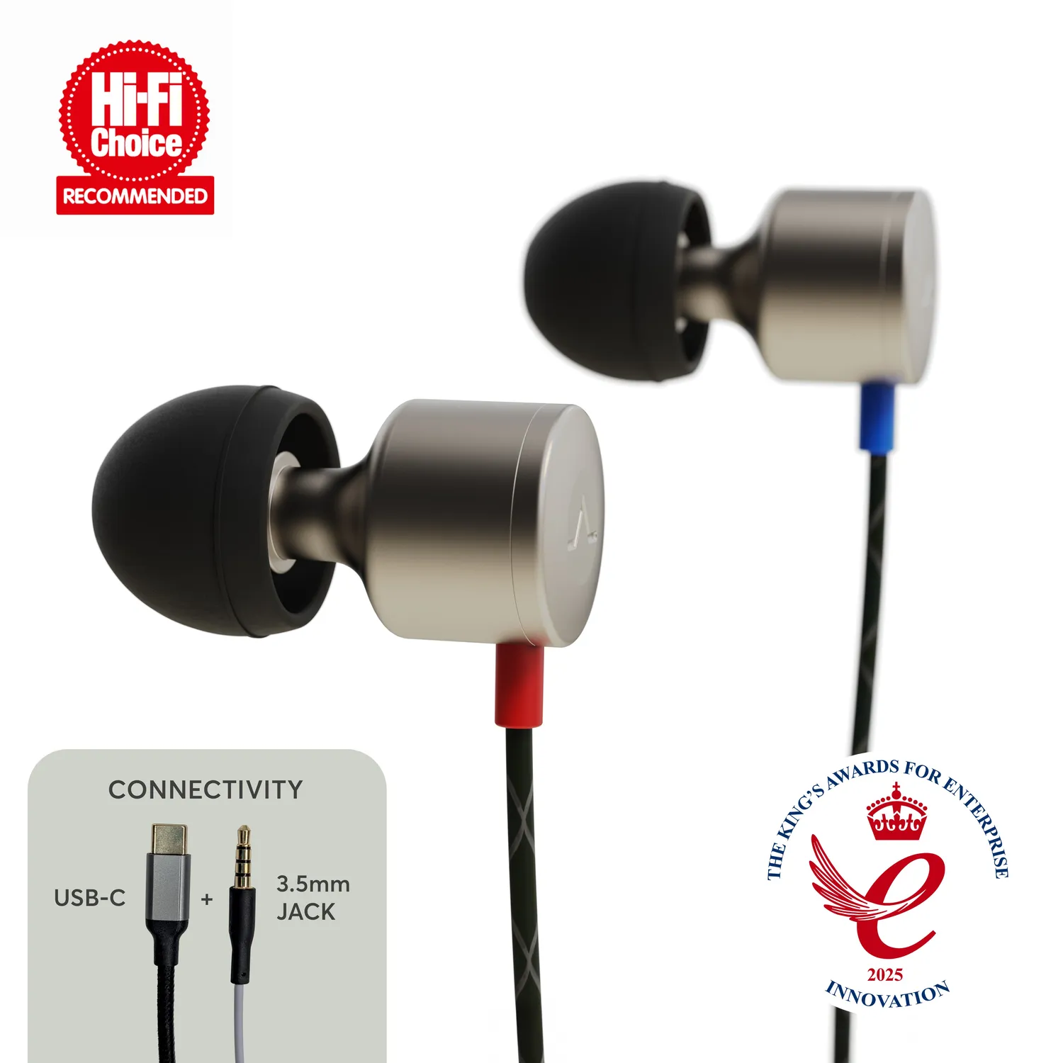 Flare Audio Jet 3 oortjes bedraad met detail