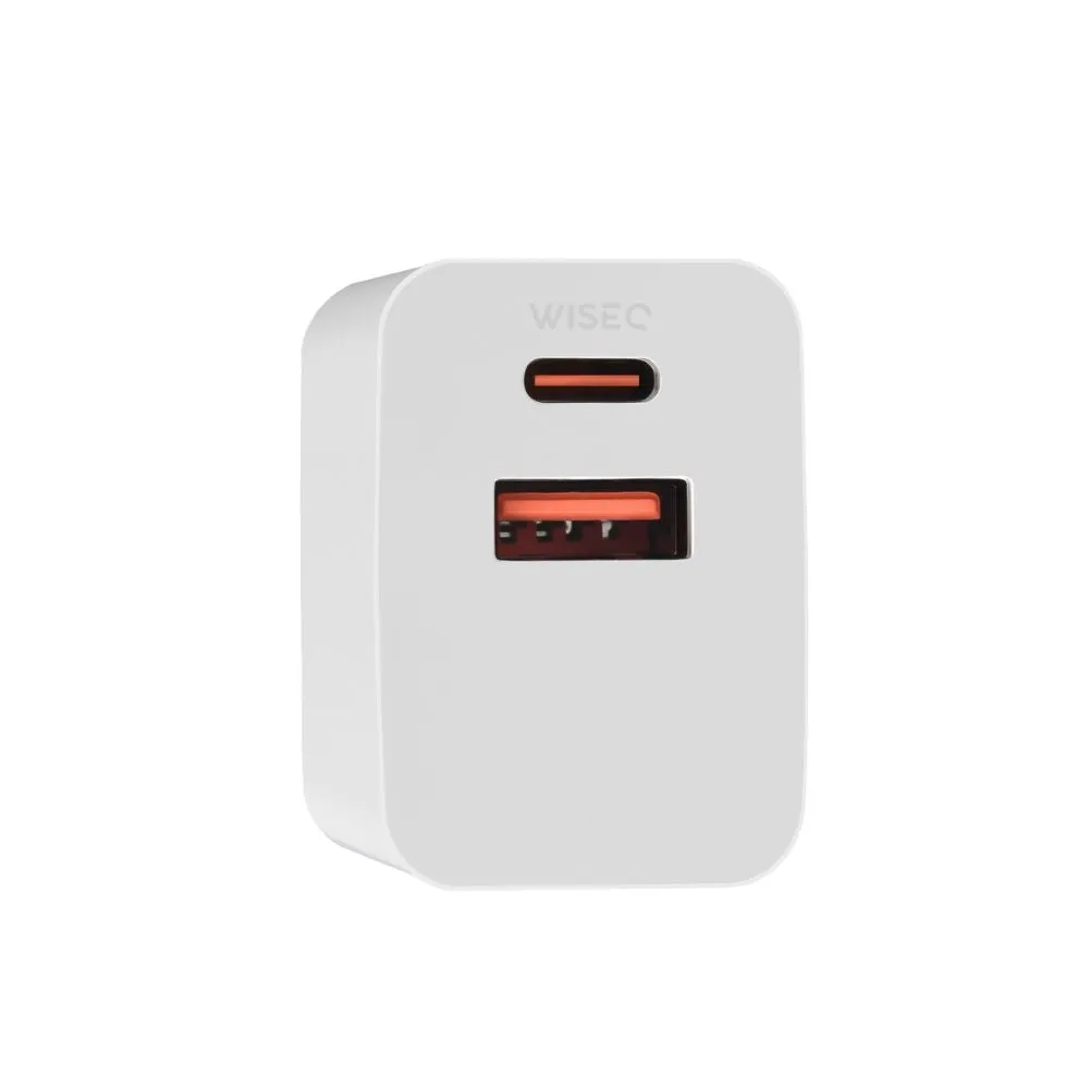 WiseQ 33W GaN snellader adapter wit dual-port USB-C