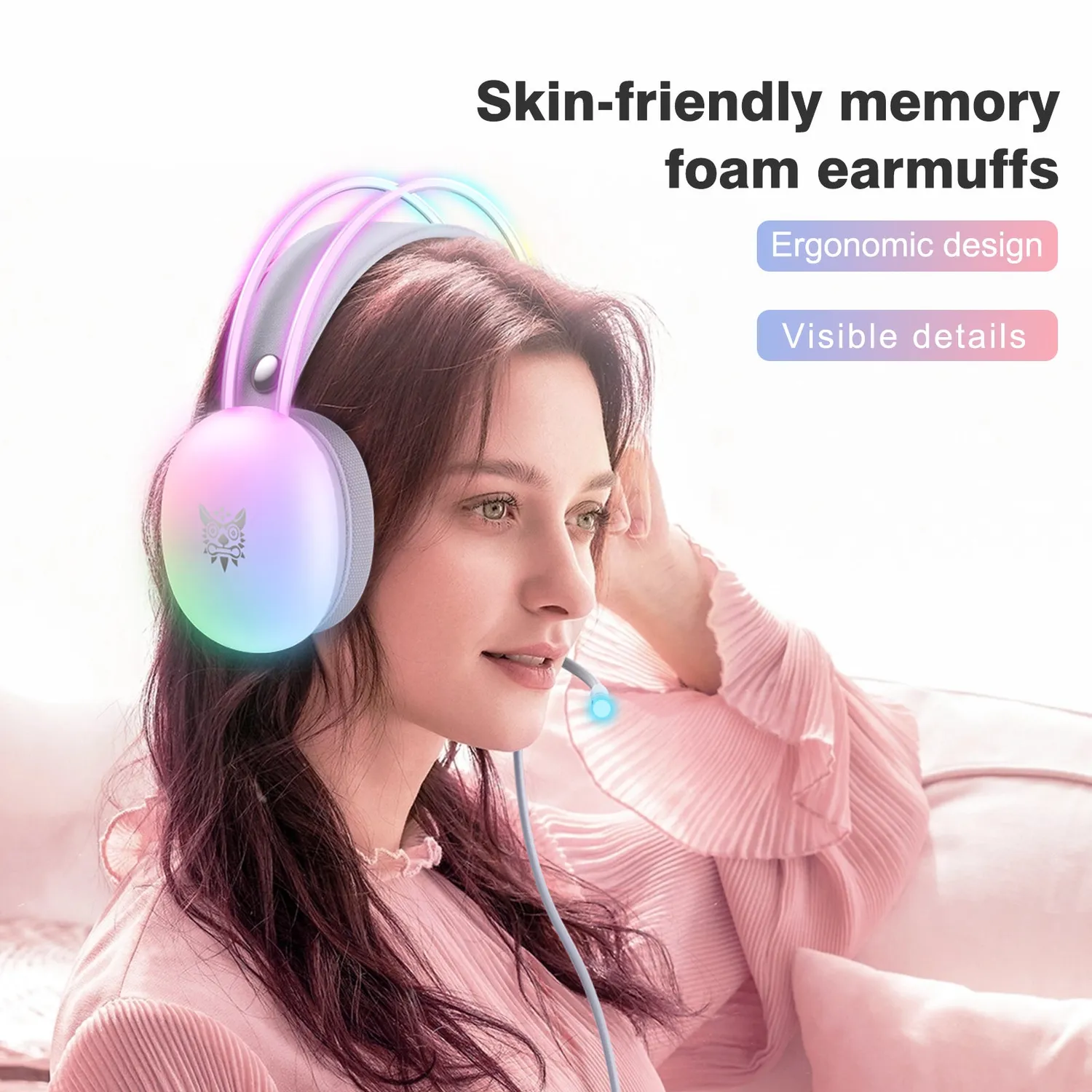 ONIKUMA X25 bedrade gaming headset zwart RGB licht