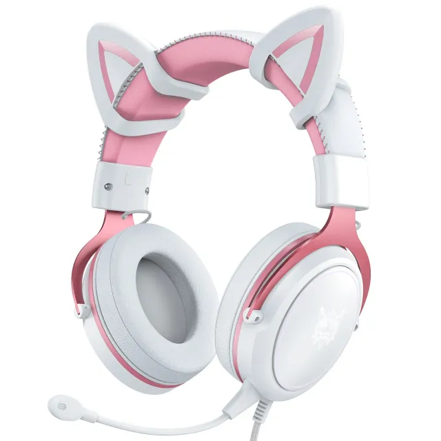 ONIKUMA X10 gaming headset roze kattenoren bedraad