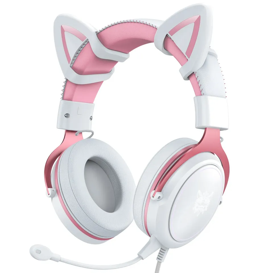 ONIKUMA X10 gaming headset roze kattenoren bedraad