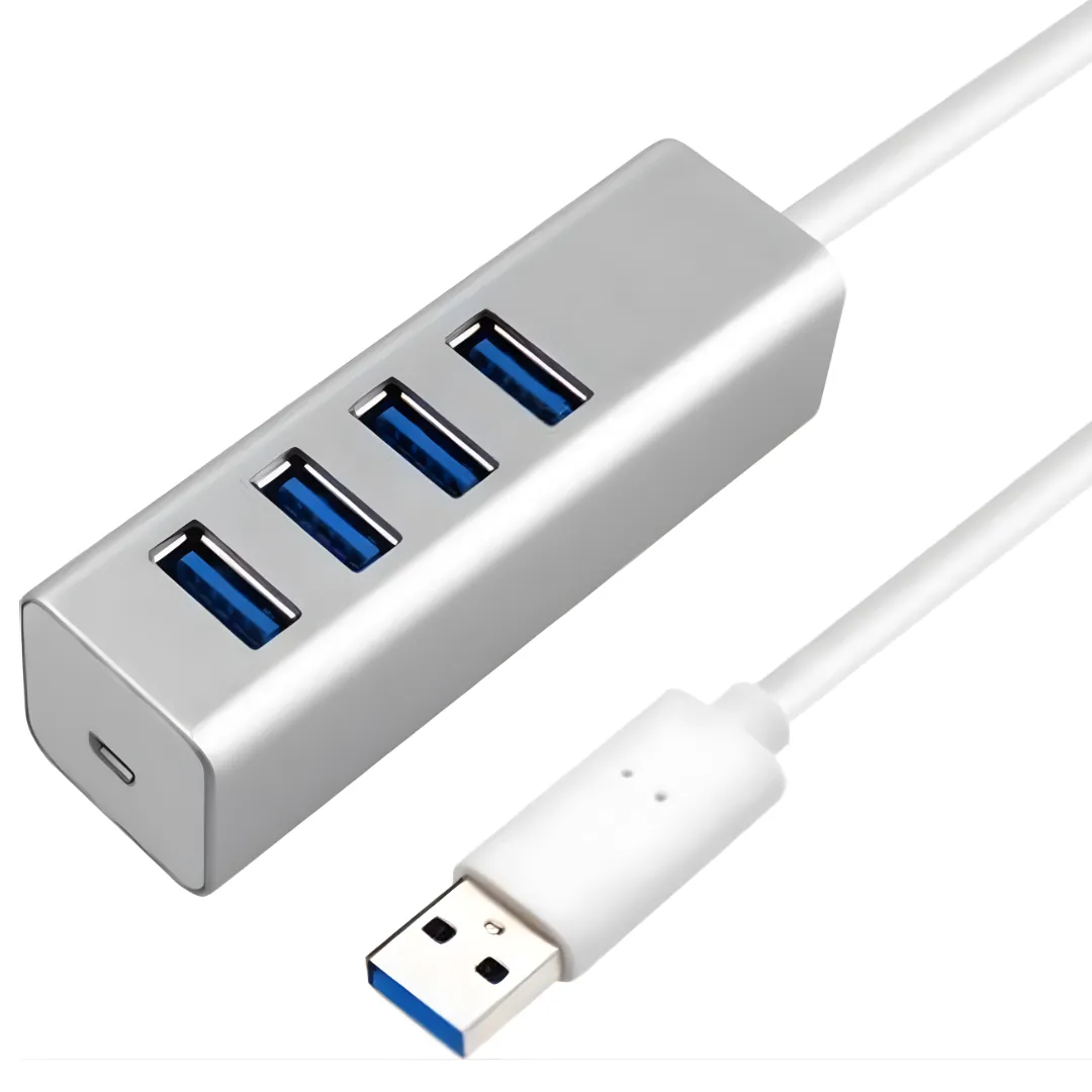 WiseQ USB Hub 3.0 Splitter Zilver 4 Poorten 5Gbps