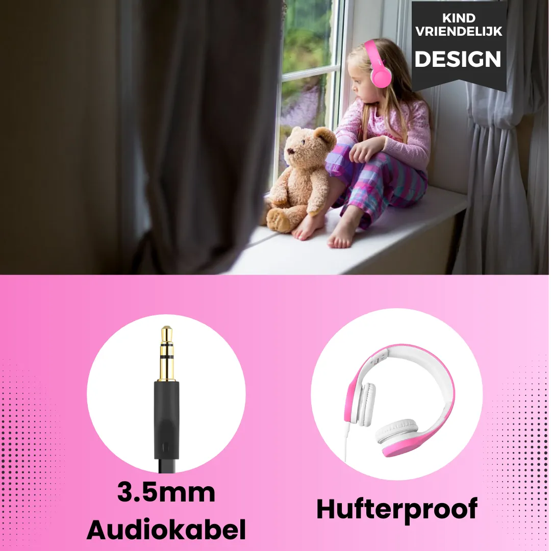WiseQ Junior Kinder Hoofdtelefoon Roze 85dB