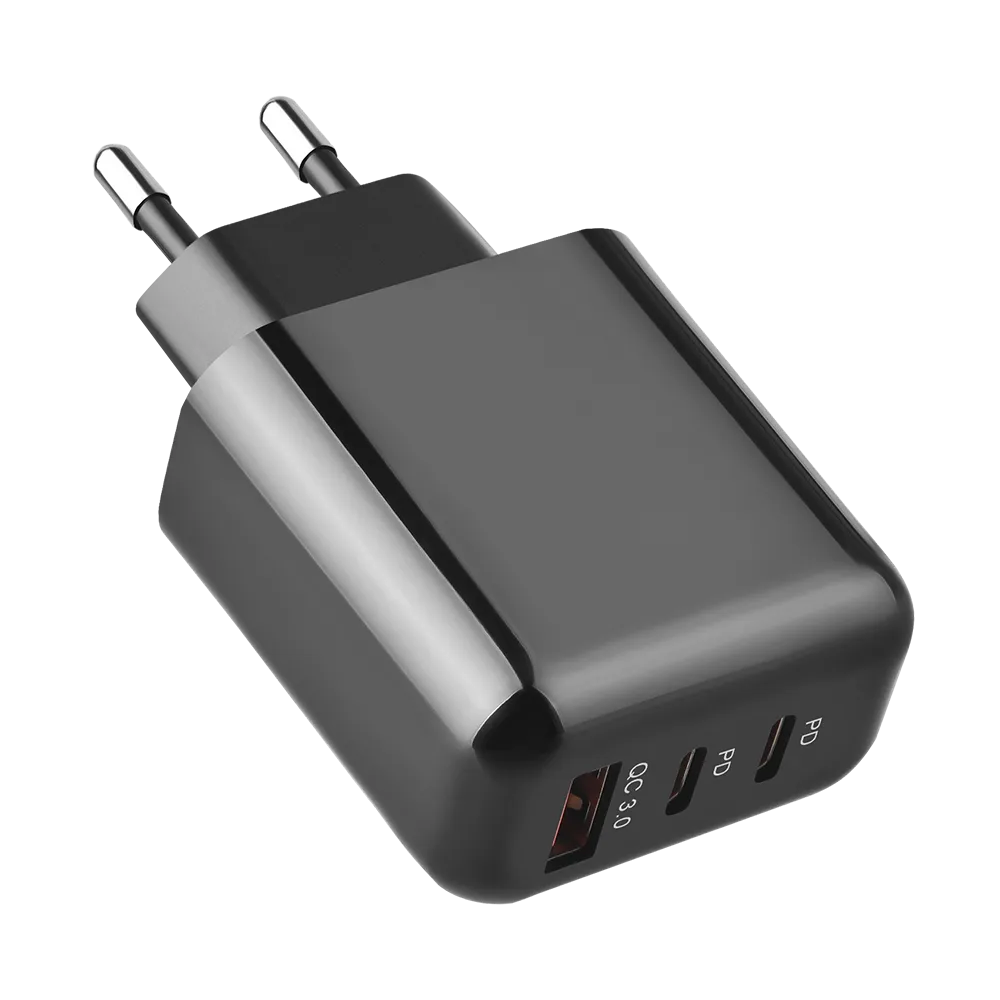 WiseQ 45W GaN Snellader 3 Poorten Zwart