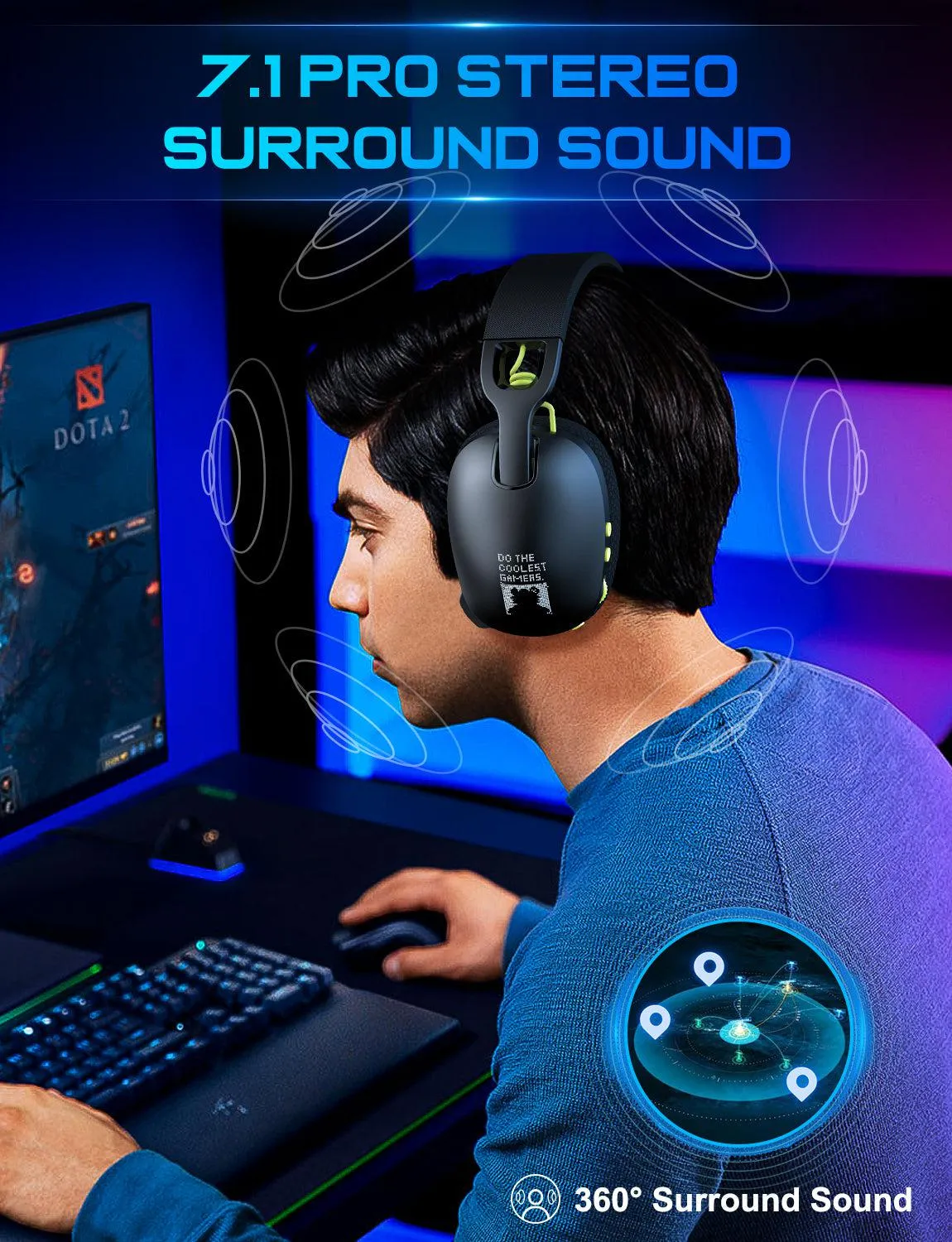 ONIKUMA B2 gaming headset zwart drievoudig