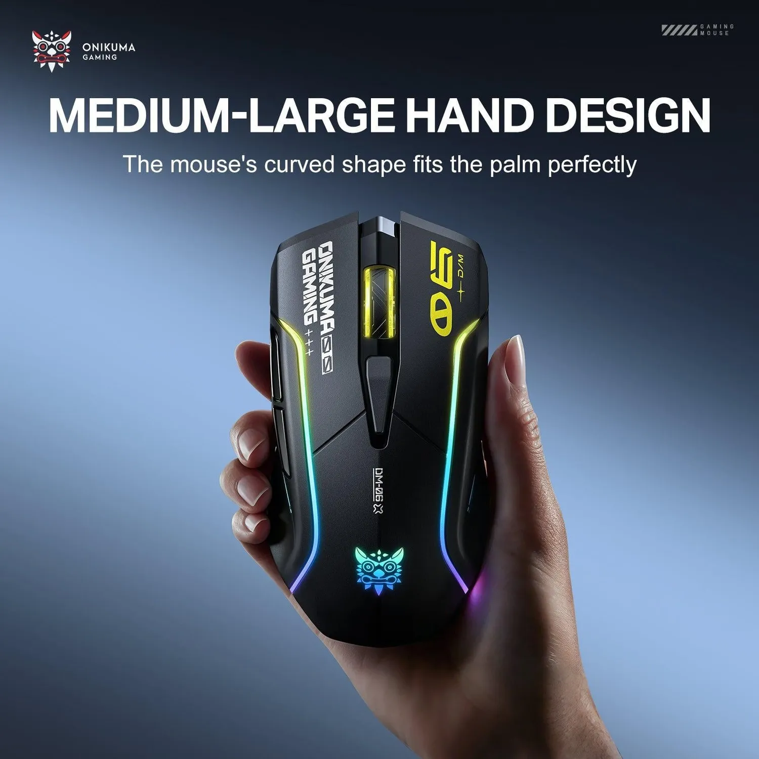 ONIKUMA DM06 gaming muis zwart tri-mode – 12800 DPI