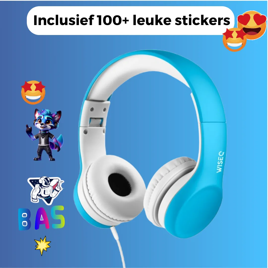 WiseQ Junior Bedrade Kinderkoptelefoon Blauw 85 dB