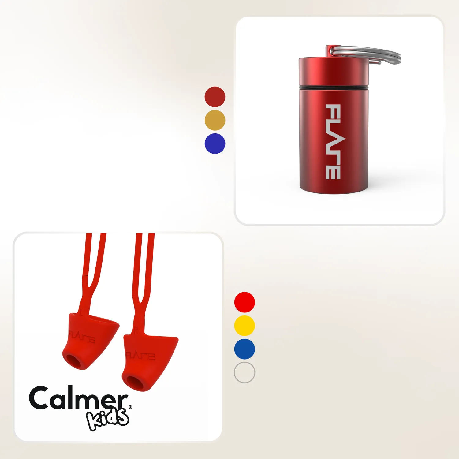 Flare Calmer Kids Capsule oordoppen bundel rood zonder koord