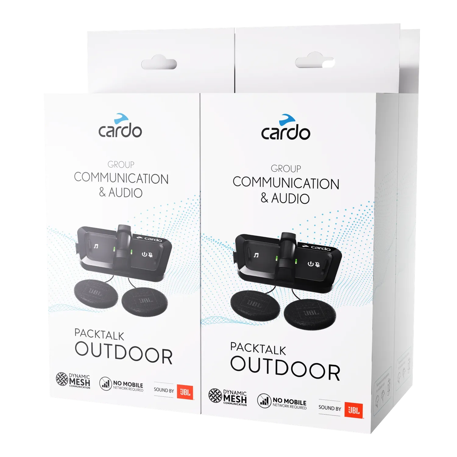 Cardo Packtalk Outdoor headset 4-pack mesh zwart