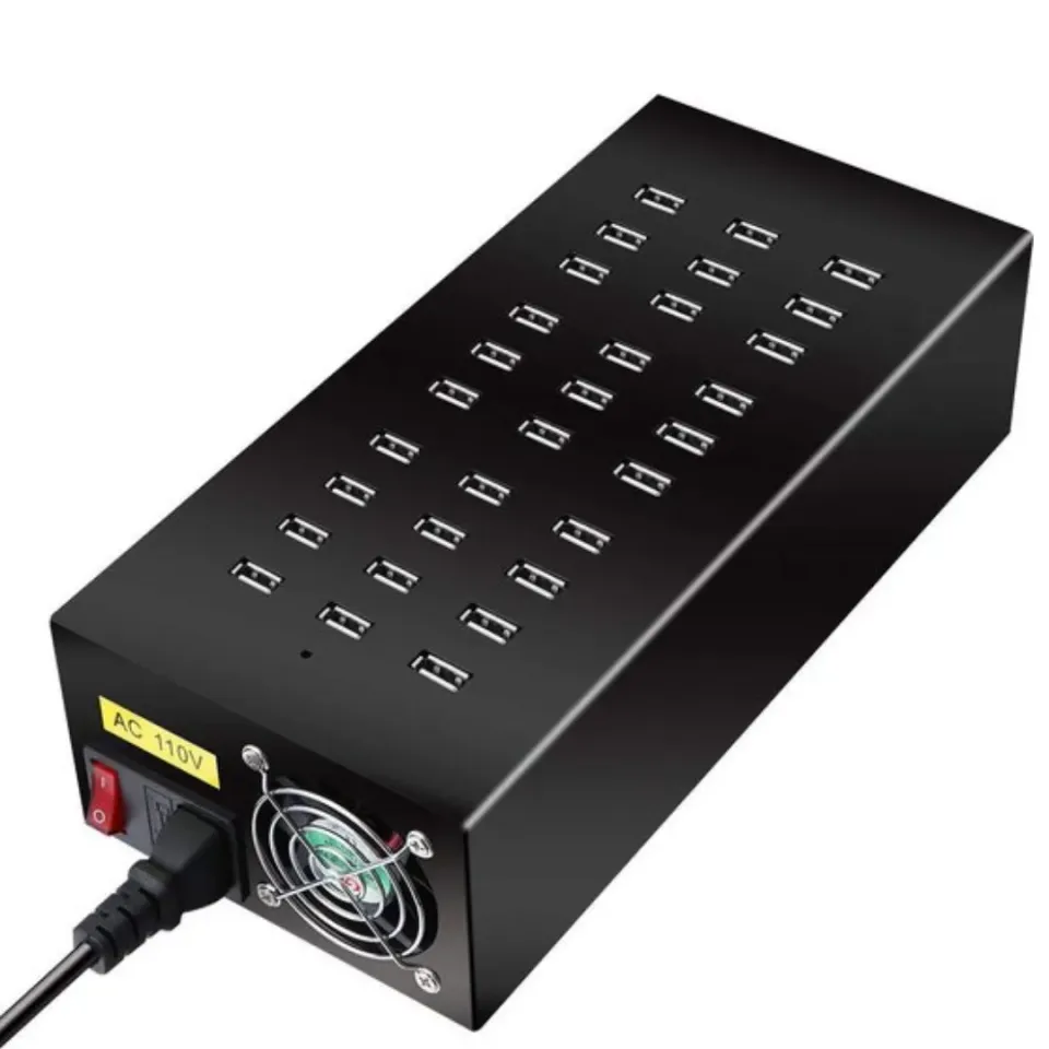 WISEQ USB Hub 30 Poorten Laadstation 300W Quick Charge