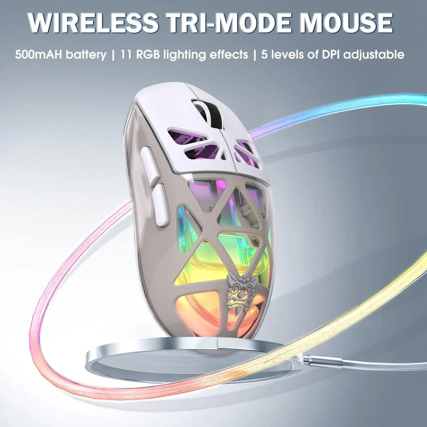 ONIKUMA CW930 gaming muis zwart tri-mode RGB