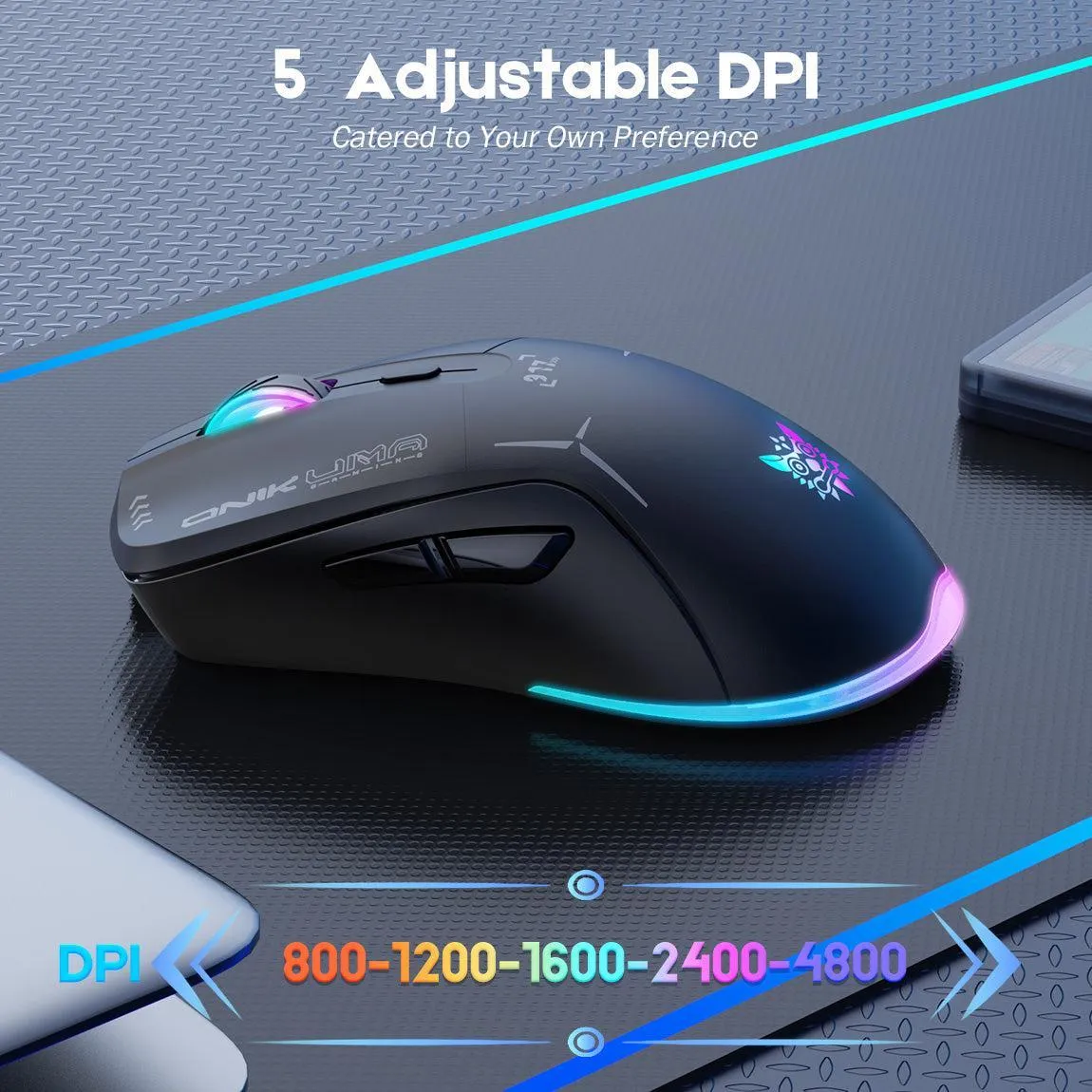 ONIKUMA CW917 gaming muis zwart draadloos – 4800 DPI