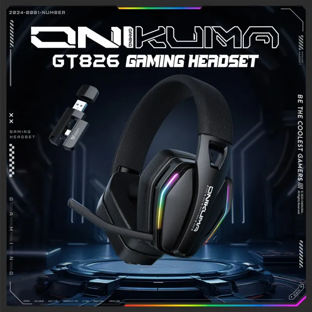 ONIKUMA GT826 gaming headset zwart 3-modi 20 uur