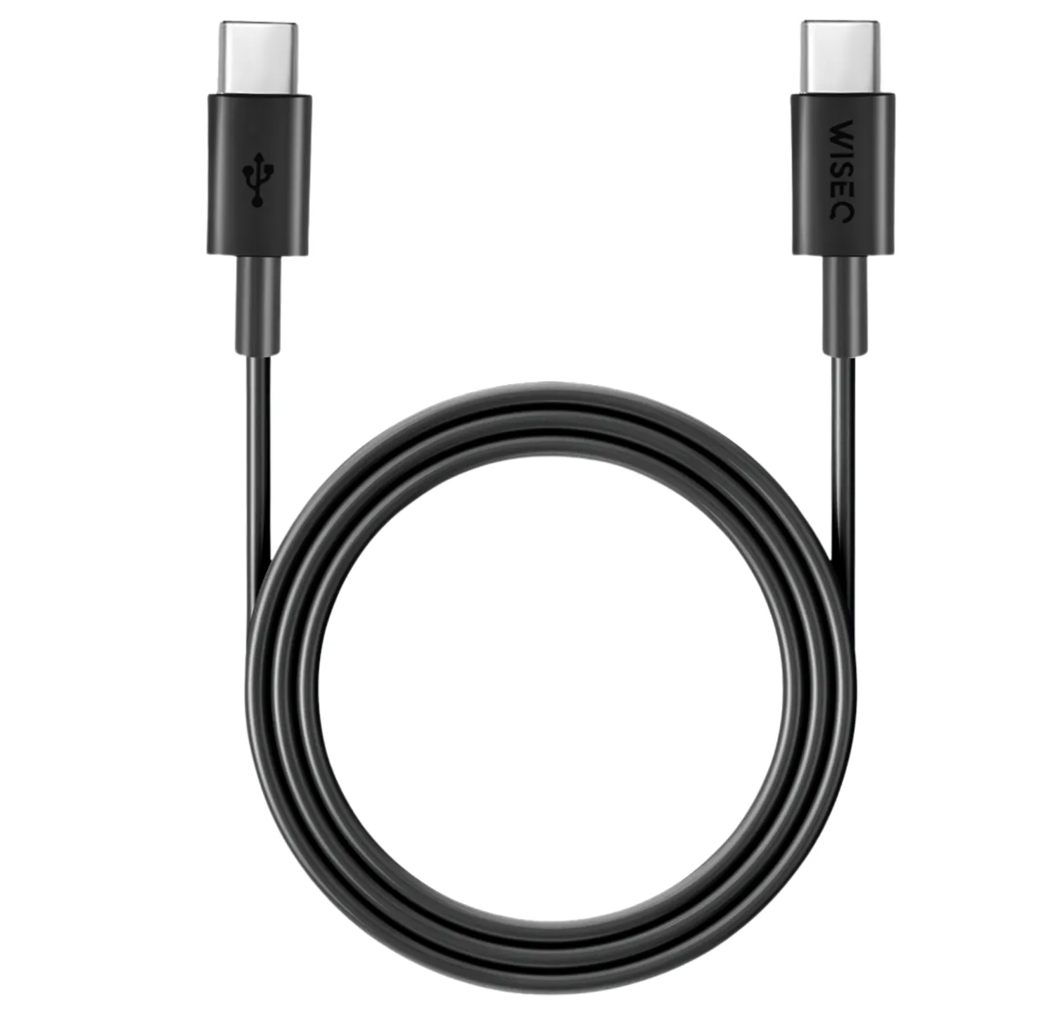 WiseQ 38W Snellader 3 poorten met USB-C kabel 2m zwart