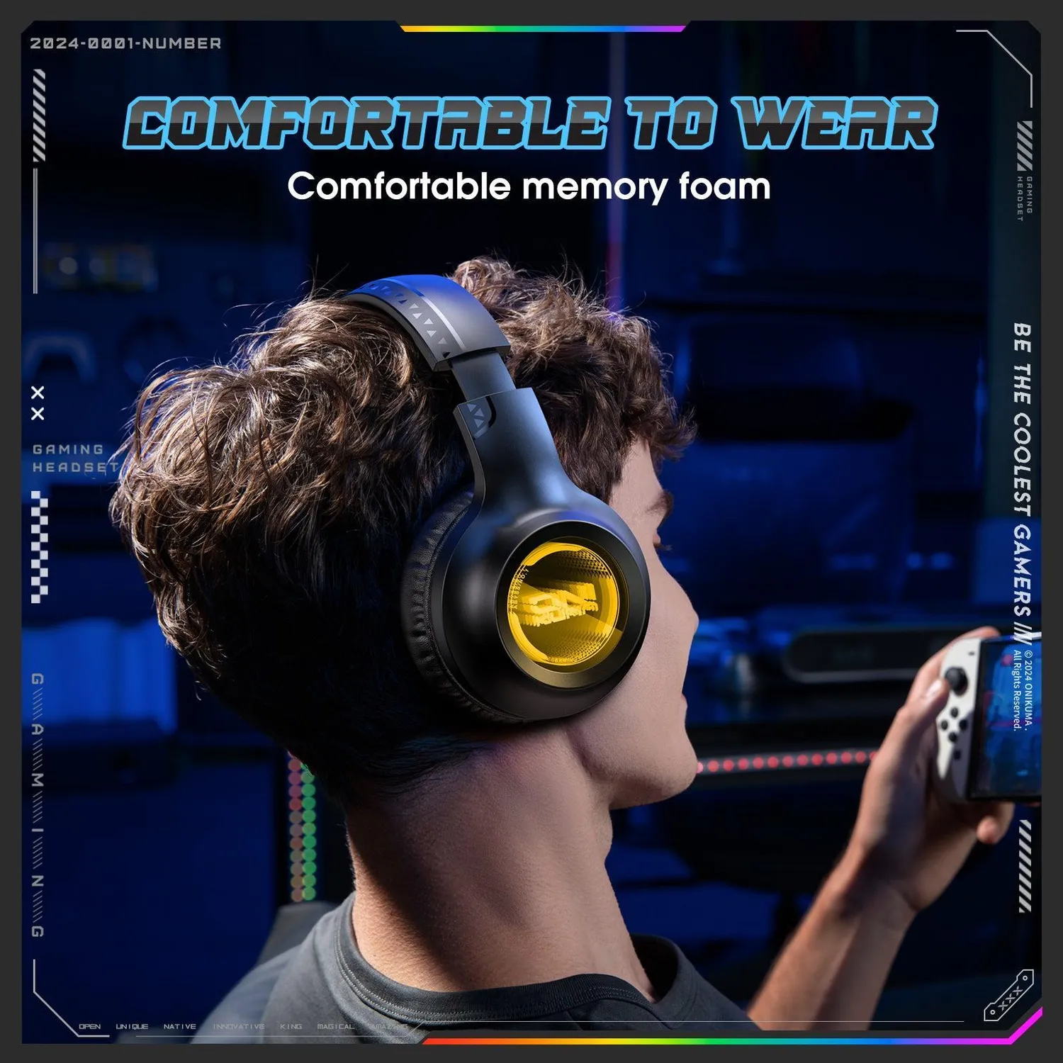 ONIKUMA GT818 gaming headset zwart bluetooth 20 uur