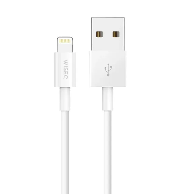 WISEQ USB naar Lightning oplaadkabel 2 meter wit gecertificeerd