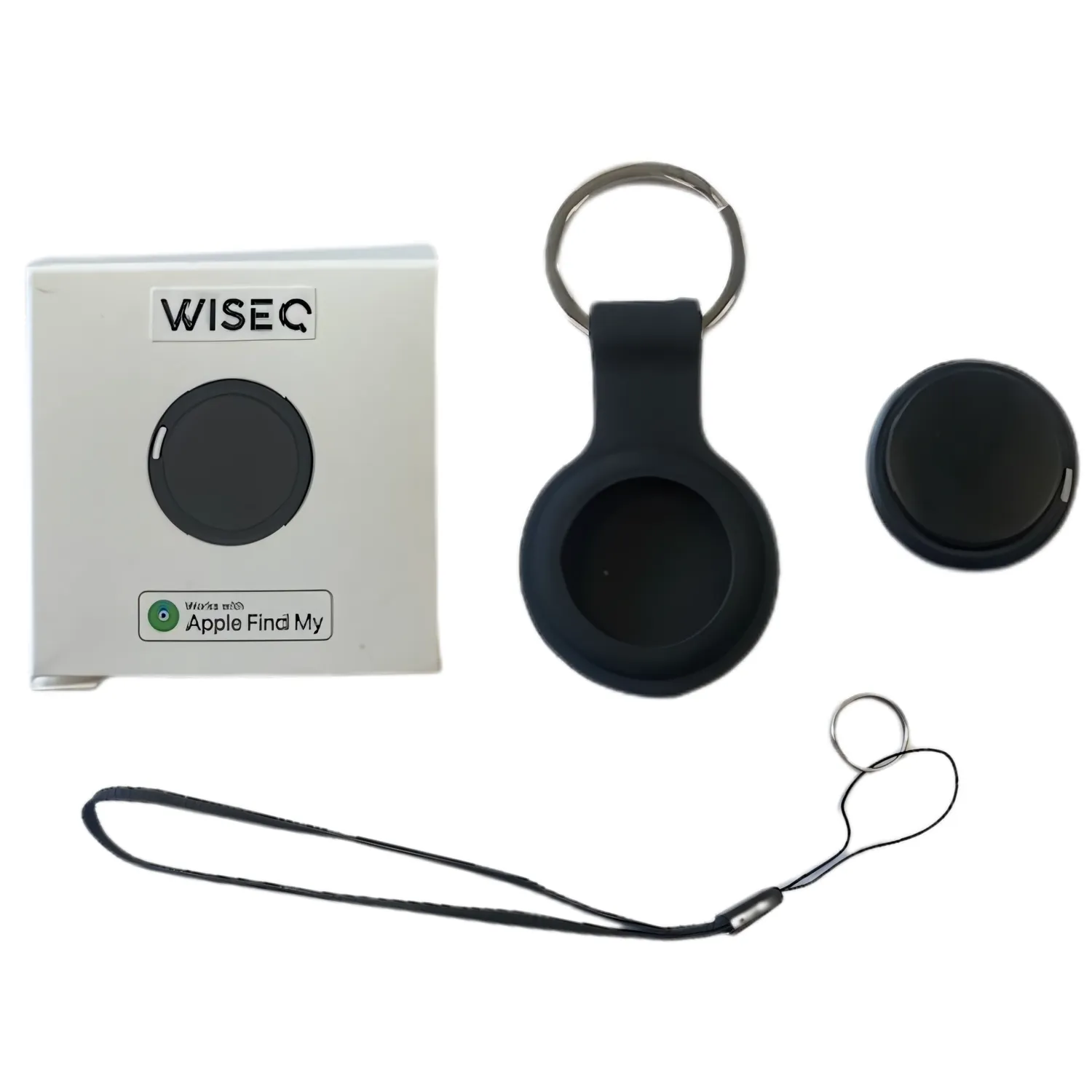 WiseQ GPS Tracker Bluetooth Tag Zwart met Houder