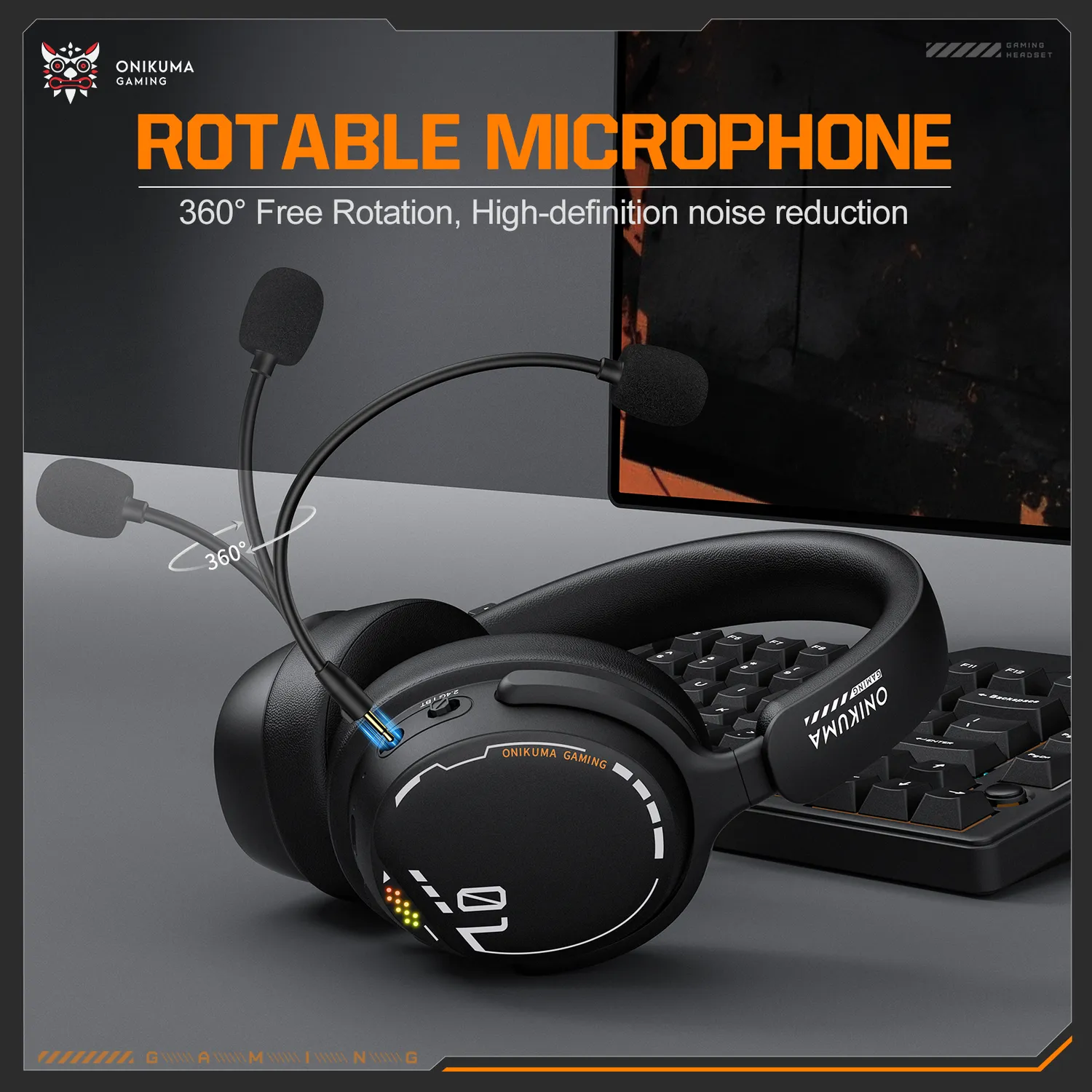 ONIKUMA GT886 wireless gaming headset zwart RGB