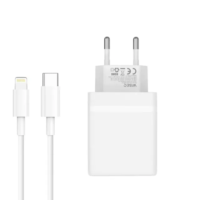 WISEQ 38W iPhone Snellader Set Lightning 1M Wit PD