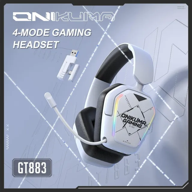 ONIKUMA GT883 gaming headset draadloos wit 60 uur