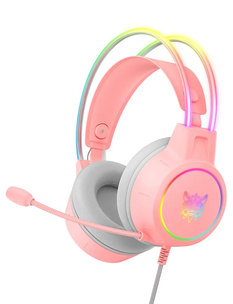 ONIKUMA X15 Pro gaming headset bedraad roze RGB