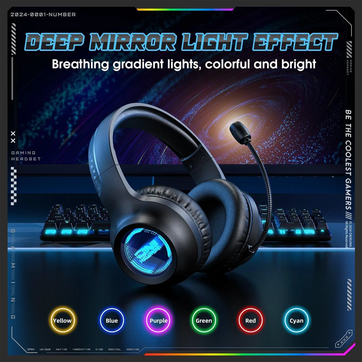 ONIKUMA GT818 gaming headset zwart bluetooth 20 uur