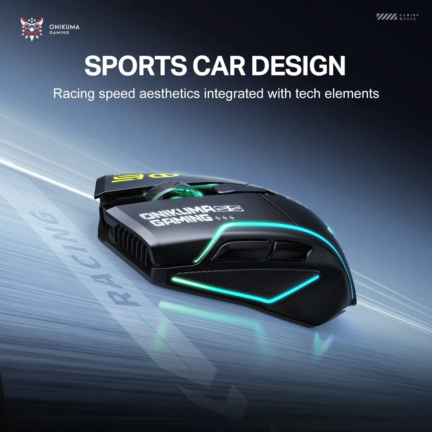 ONIKUMA DM06 gaming muis zwart tri-mode – 12800 DPI