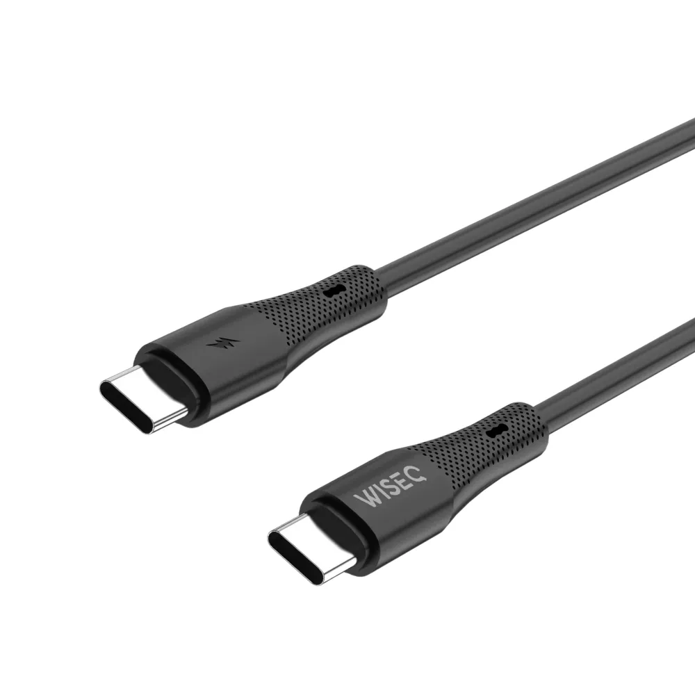 WiseQ Premium 60W USB-C Kabel Zwart 1 Meter Snelladen