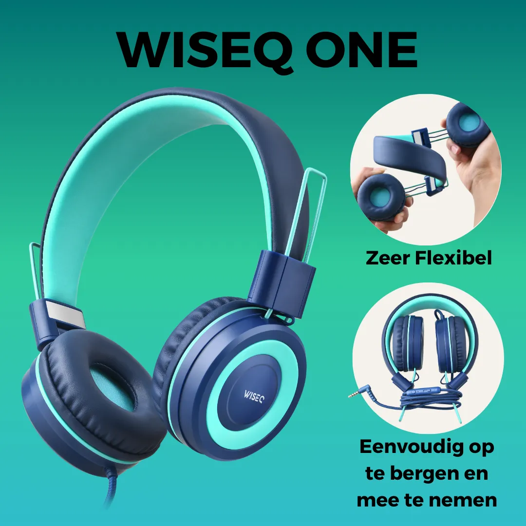 WISEQ One Kinder Koptelefoon Bedraad Blauw – 85dB