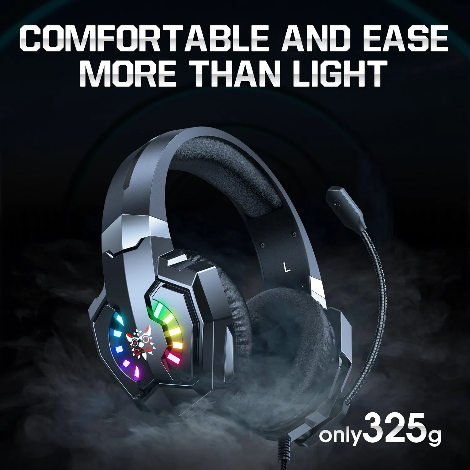 ONIKUMA X32 gaming headset bedraad zwart met RGB