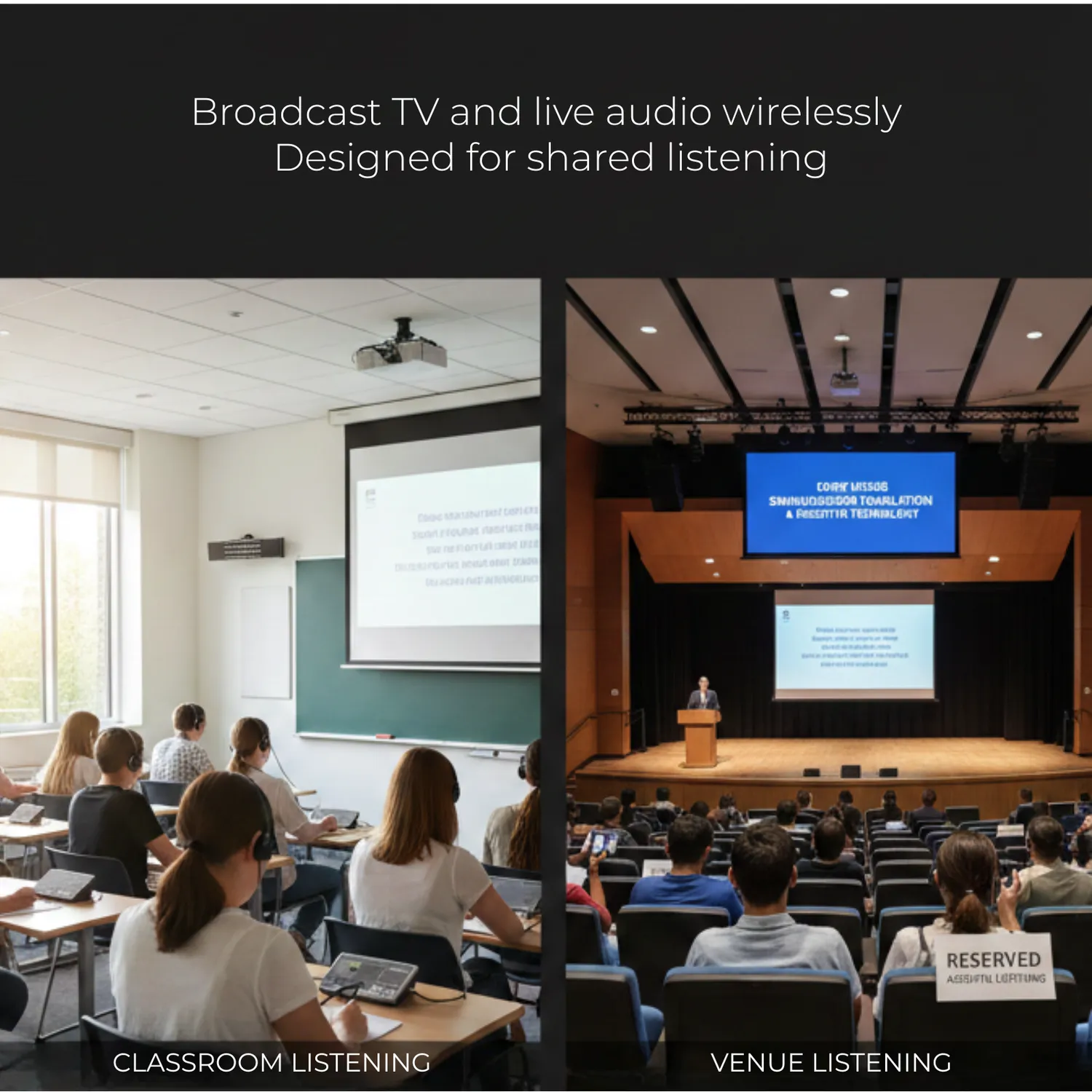 Moerlab TV hearMore Auracast tv zender optical AUX