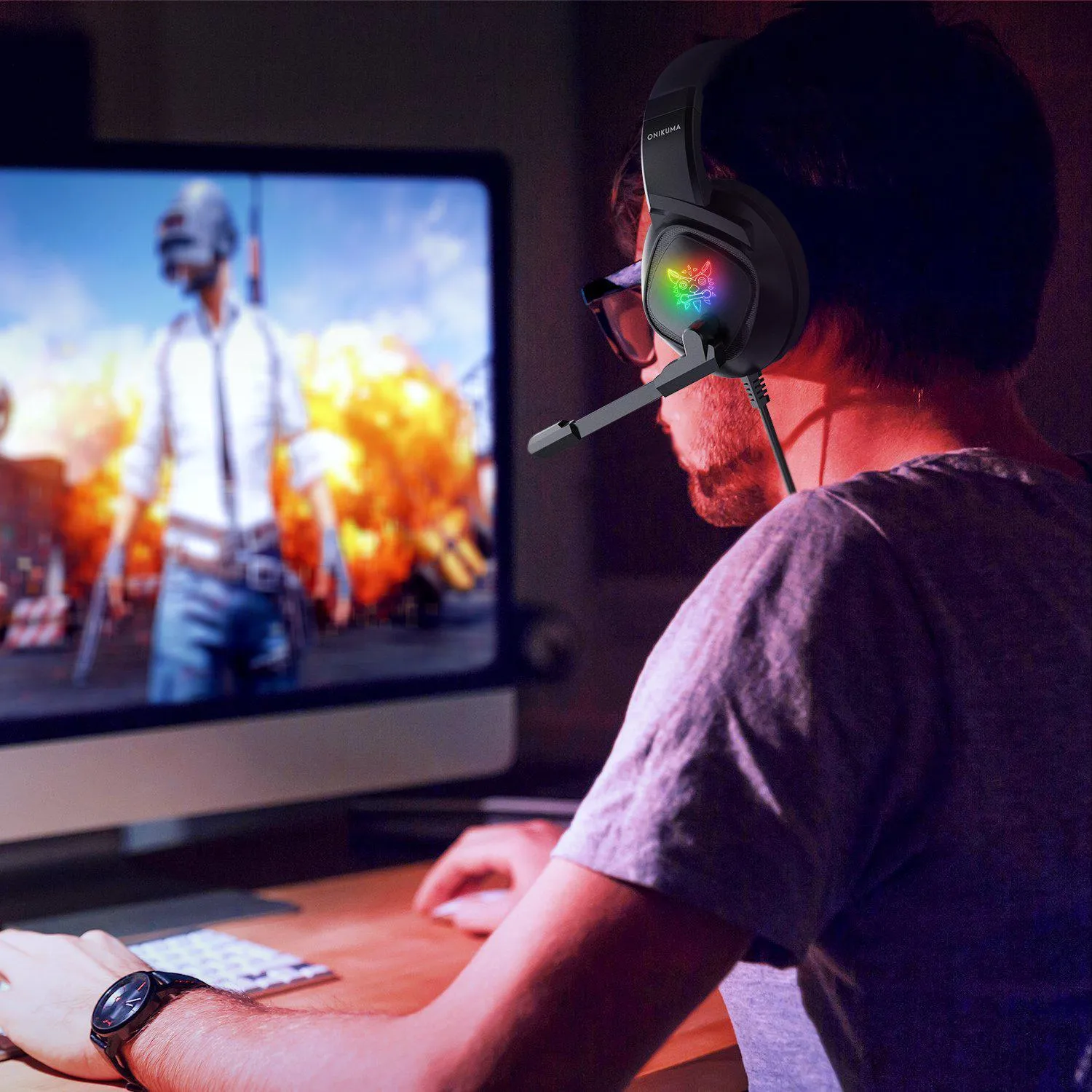ONIKUMA K19 gaming headset zwart bedraad stereo