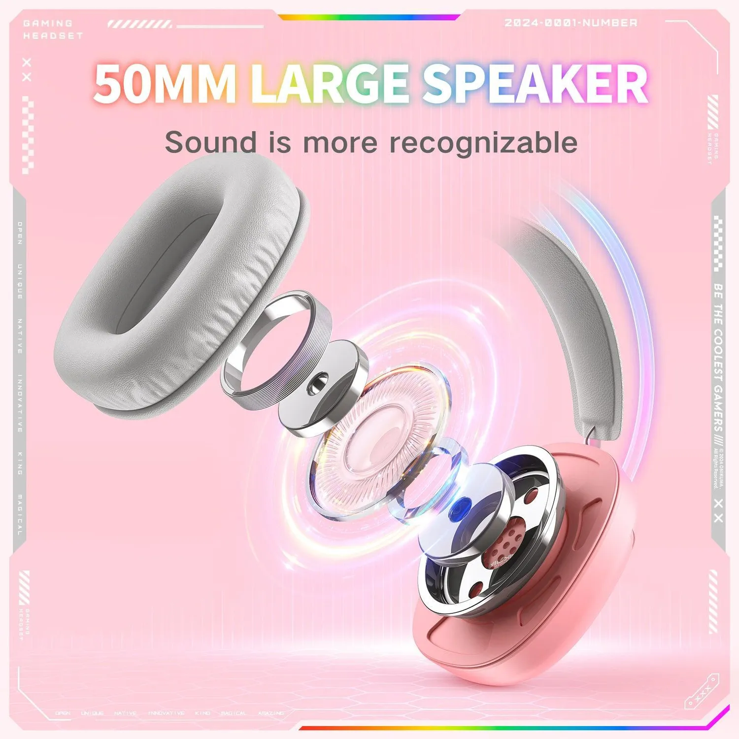 ONIKUMA X33 gaming headset zwart 50 mm USB-C