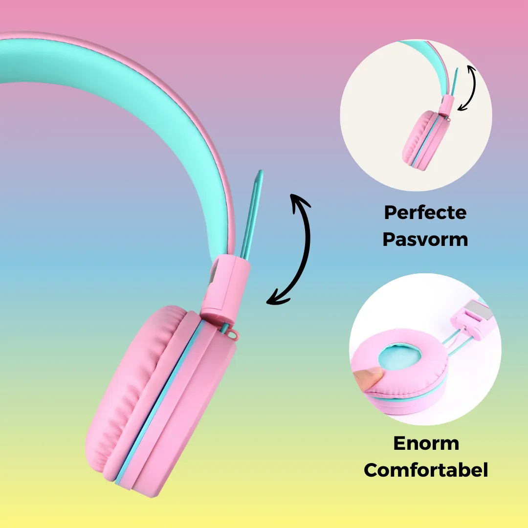 WISEQ One kinderkoptelefoon bedraad Unicorn-Bubblegum 85dB