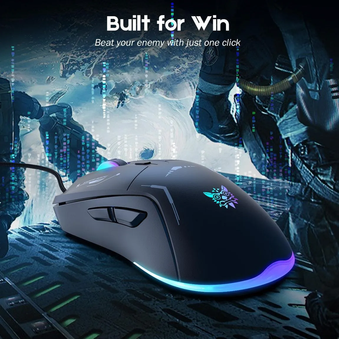 ONIKUMA CW917 gaming muis bedraad zwart RGB