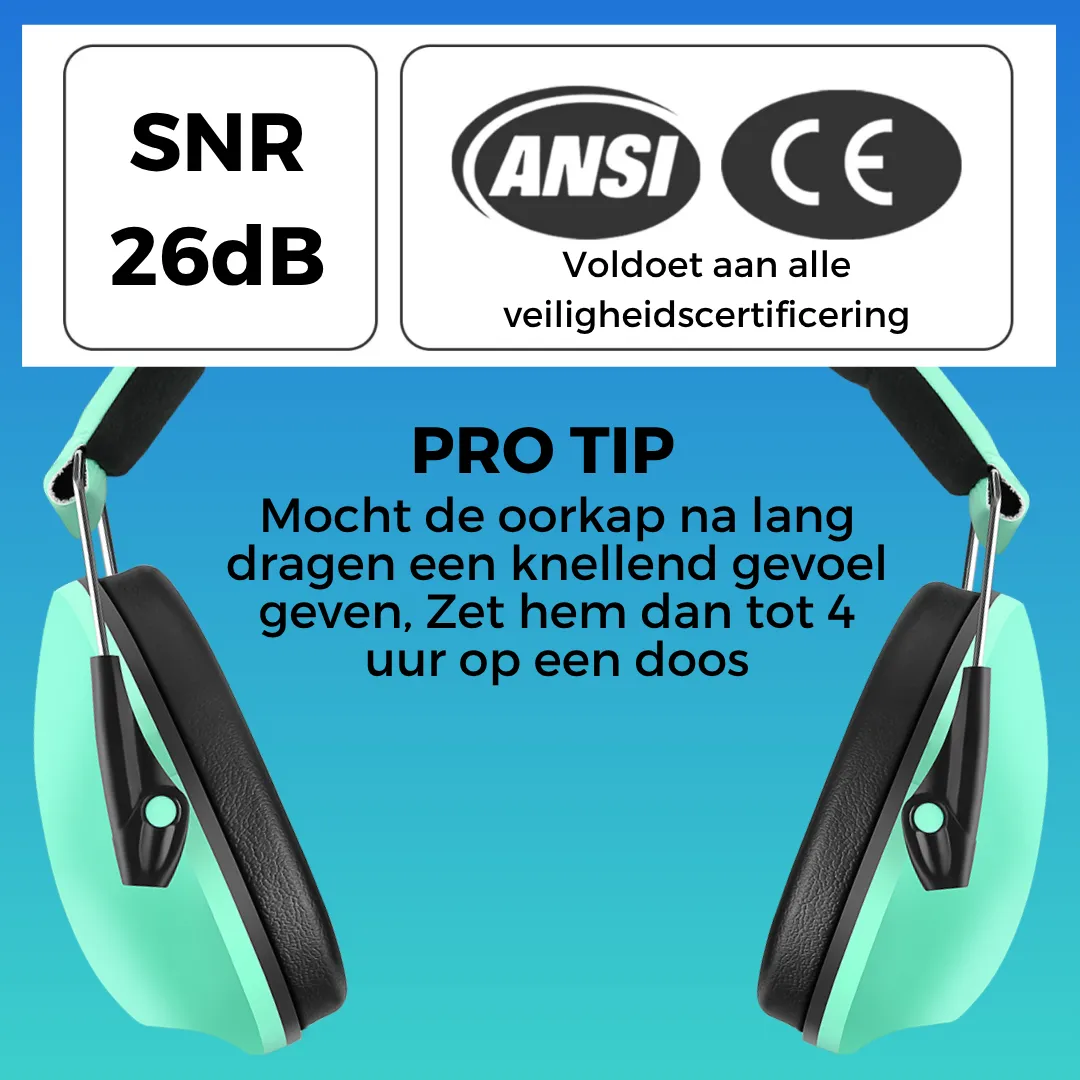 WISEQ Gehoorbescherming Kinderen Oorkappen Mintgroen 26dB