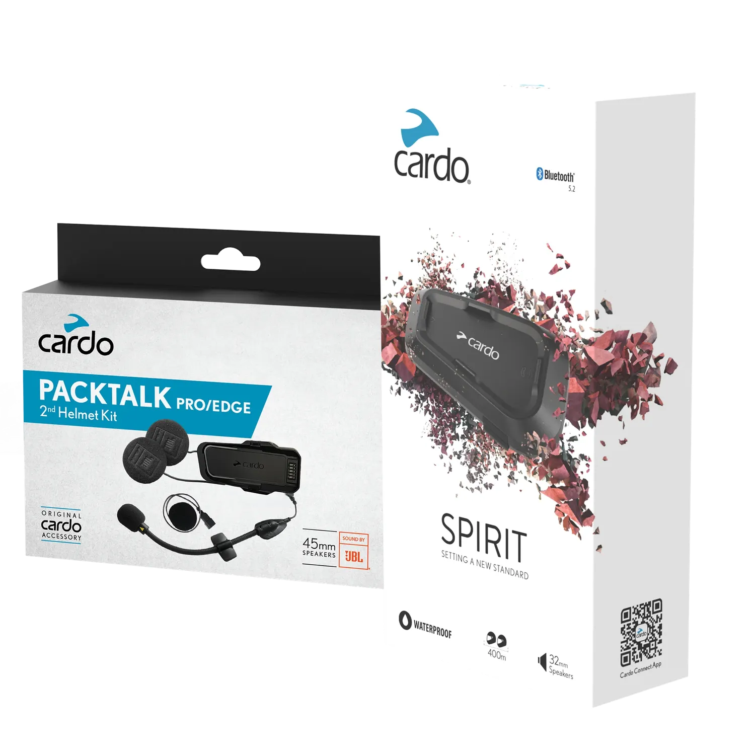 Cardo Spirit Single intercom + 45mm JBL speakers bundel