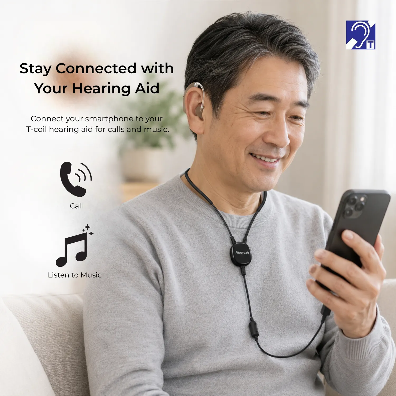 Moerlab T-Connect ATC01 neckloop ringleiding 3,5mm