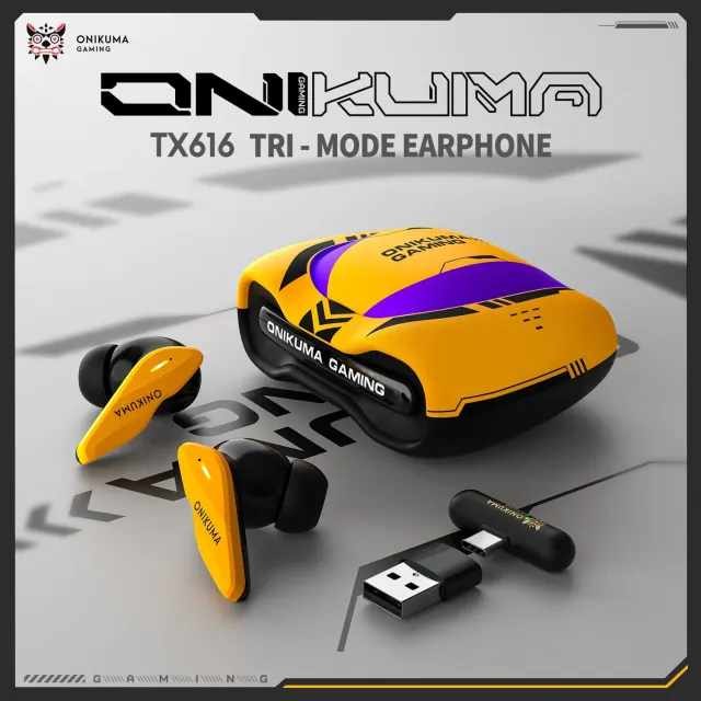ONIKUMA TX616 gaming oordopjes geel ENC 2.4G
