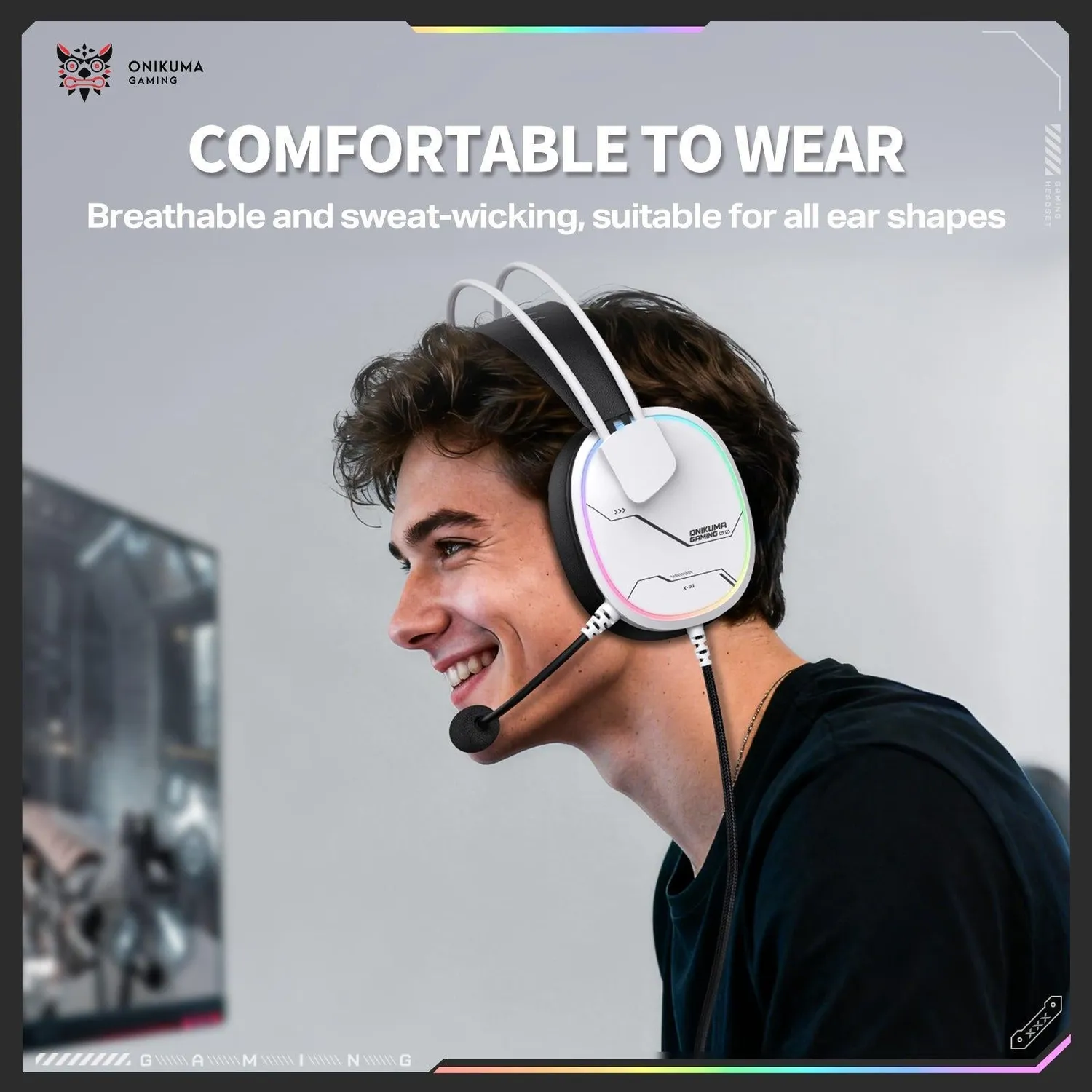 ONIKUMA X91 gaming headset zwart bedraad – met RGB