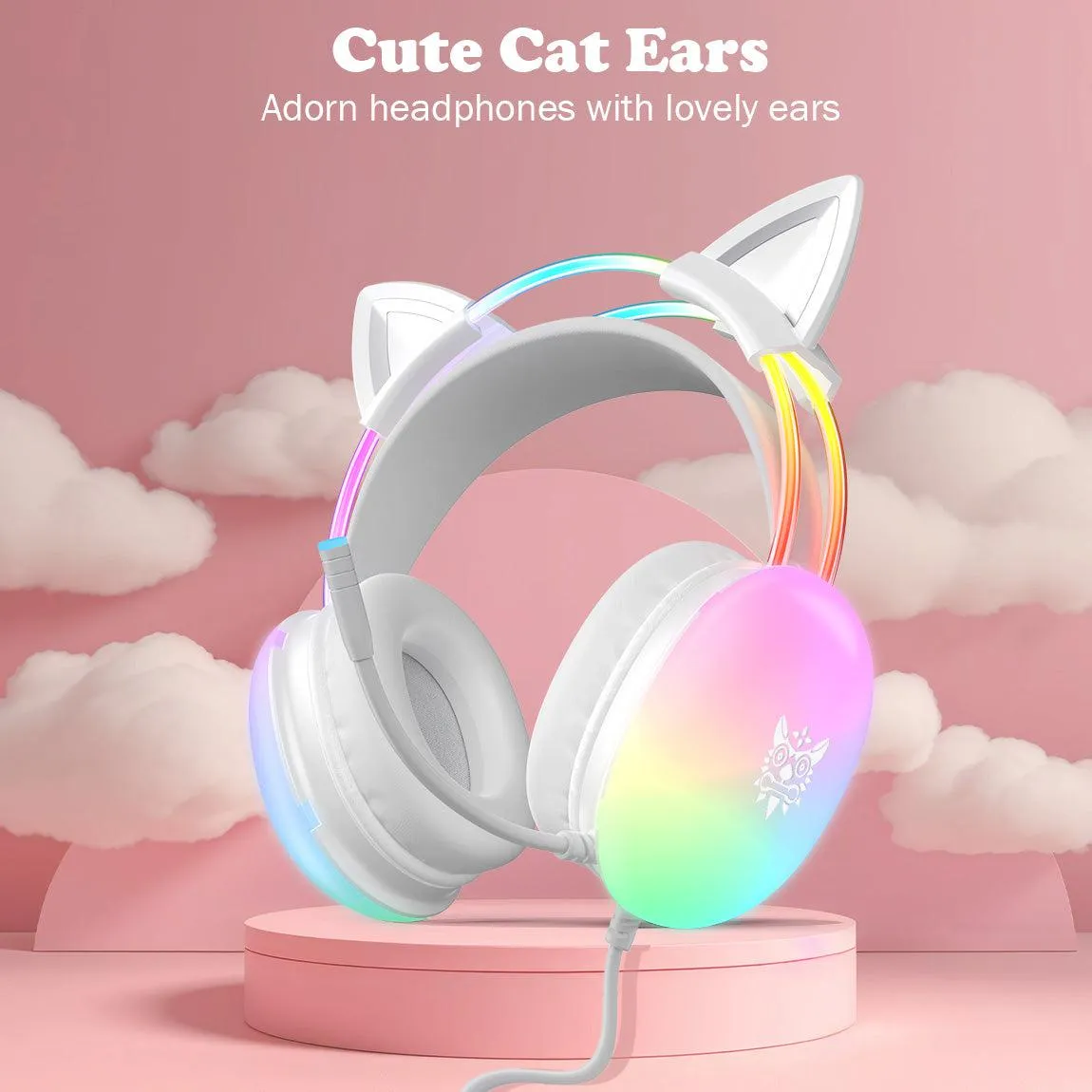 ONIKUMA X25 gaming headset wit met kattenoren