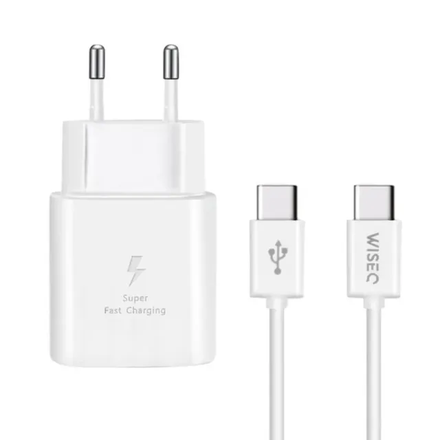 WISEQ 25W Oplader USB-C naar USB-C 3 Meter Wit snellader