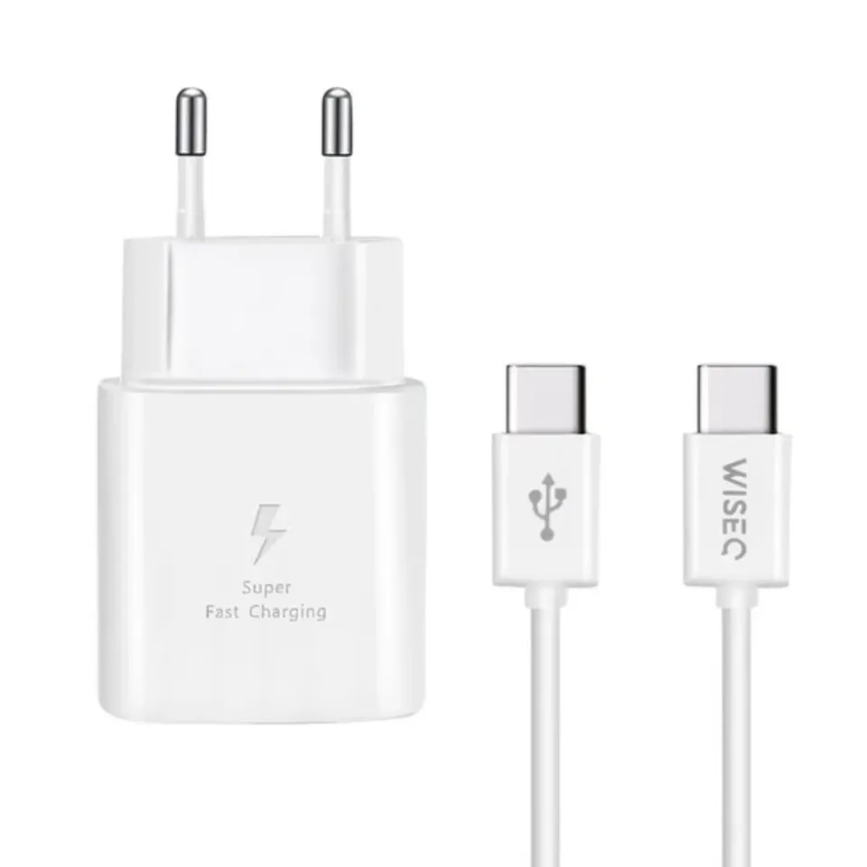 WISEQ 25W Oplader USB-C naar USB-C 3 Meter Wit snellader