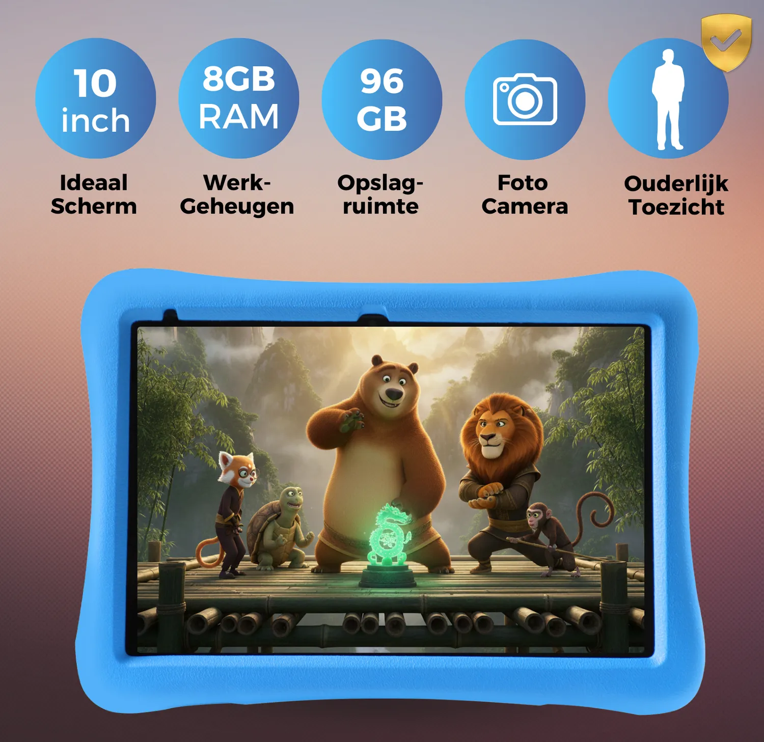 WISEQ WiseTab kindertablet 10 inch 96GB blauw veilig