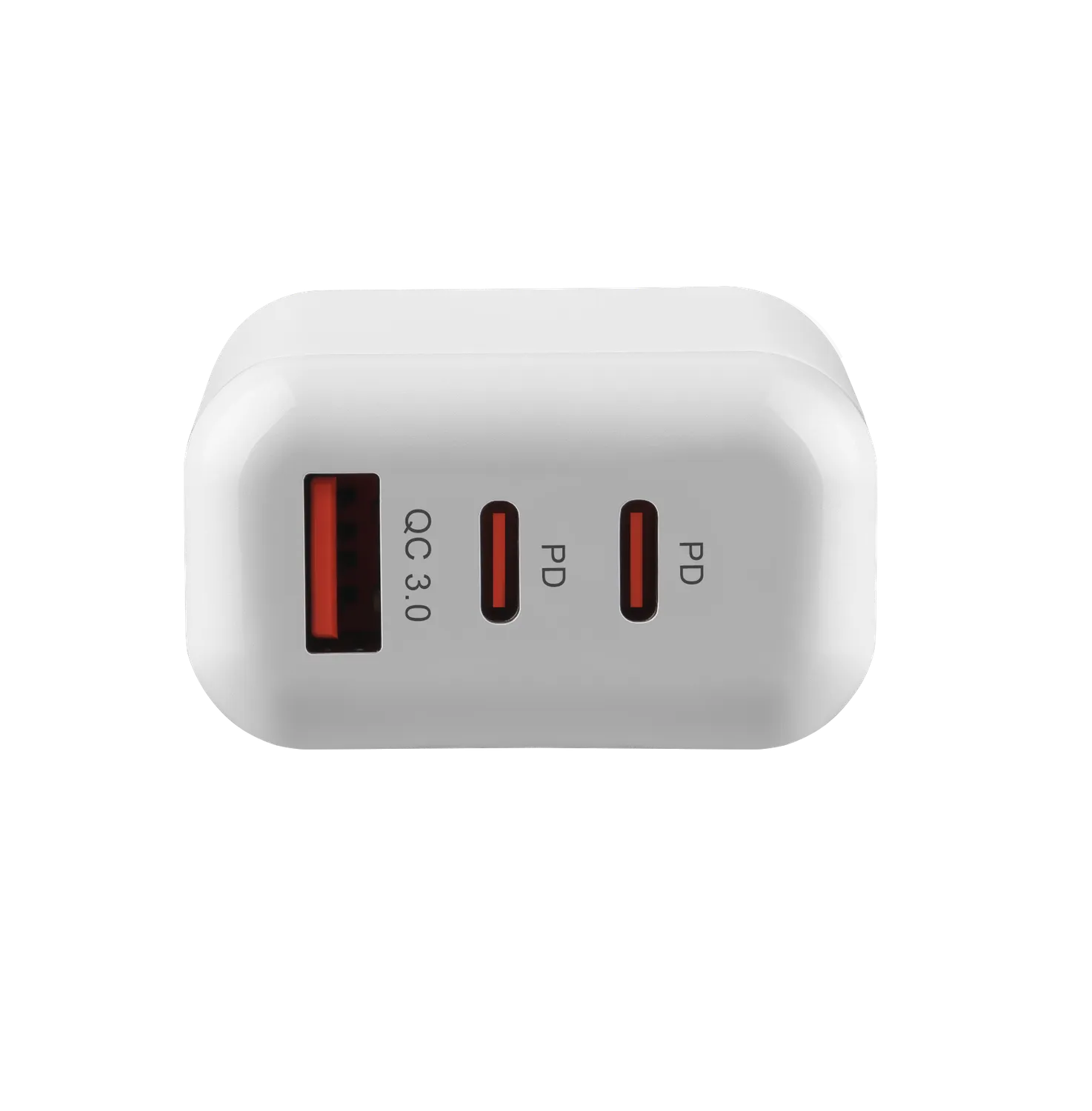 WiseQ 45W GaN snellader USB-C wit universeel 3-poorts