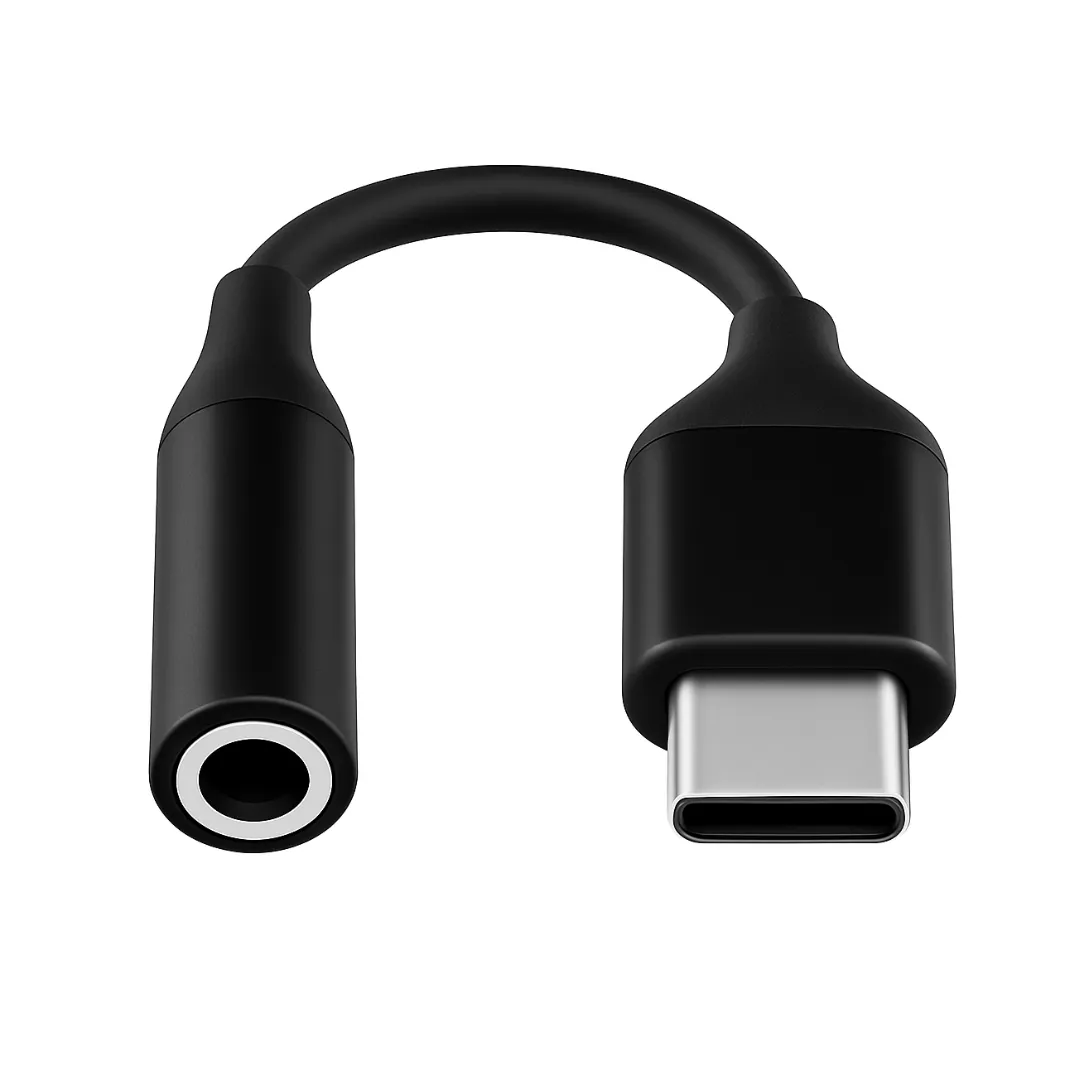 WISEQ USB-C naar AUX kabel 11cm zwart aux-adapter