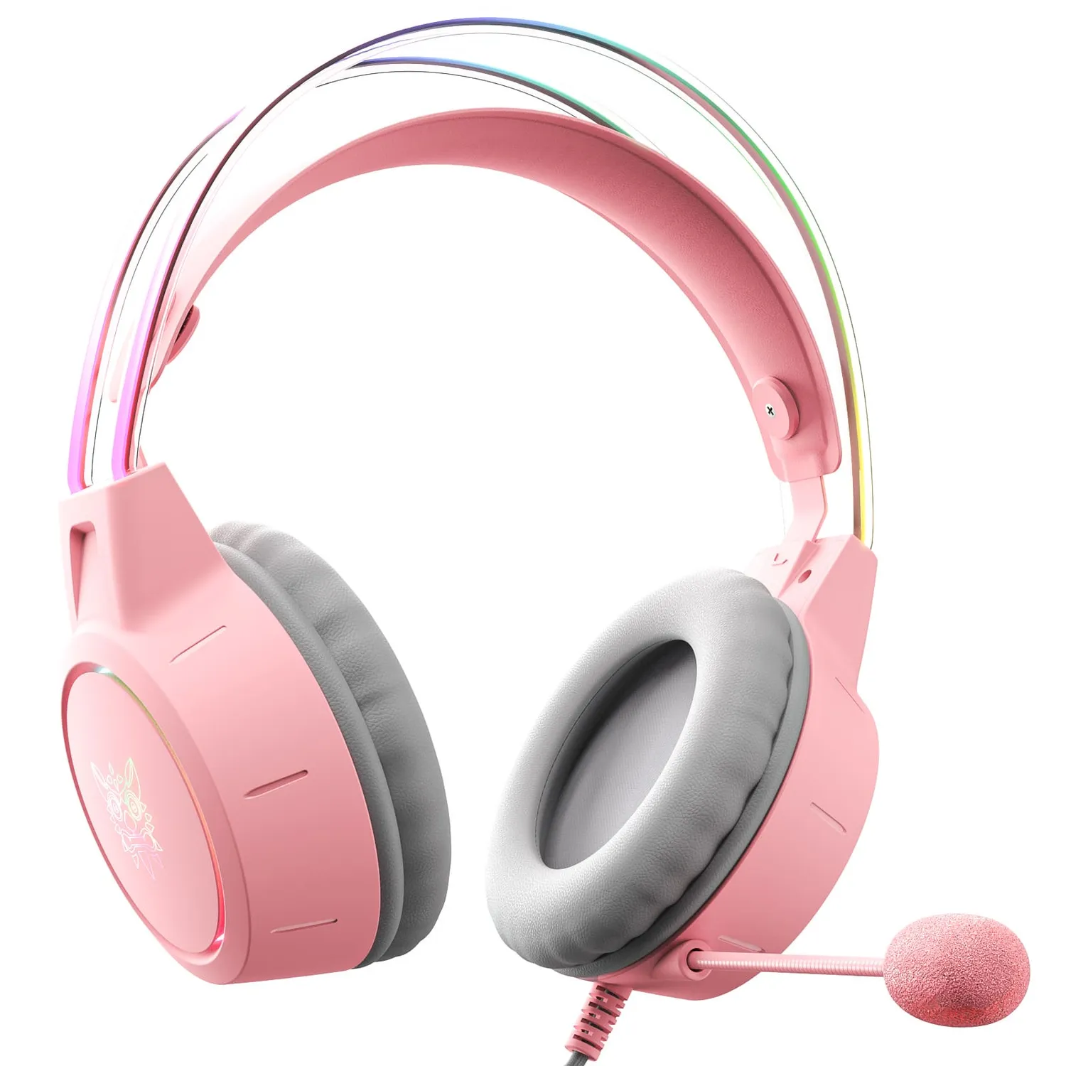 ONIKUMA X15 Pro gaming headset bedraad roze RGB